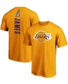 FANATICS MEN'S LEBRON JAMES GOLD LOS ANGELES LAKERS TEAM PLAYMAKER NAME AND NUMBER T-SHIRT