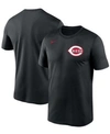 Nike Men's Black Cincinnati Reds Wordmark Legend T-shirt In Black