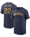 Nike Navy Milwaukee Brewers Wordmark Legend Performance T-shirt In Navy