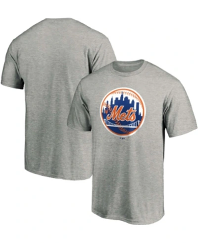 Fanatics Men's Heathered Gray New York Mets Cooperstown Collection Forbes Team T-shirt In Heather Grey/grey