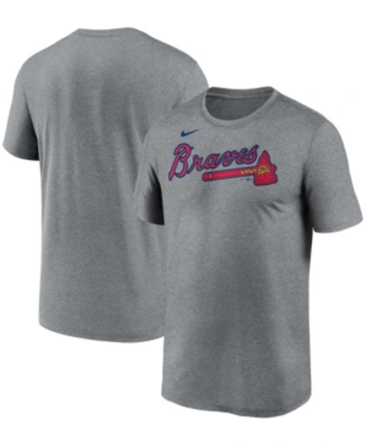 Nike Men's Gray Atlanta Braves Wordmark Legend T-shirt