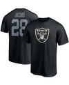 FANATICS MEN'S JOSH JACOBS BLACK LAS VEGAS RAIDERS PLAYER ICON NAME AND NUMBER T-SHIRT