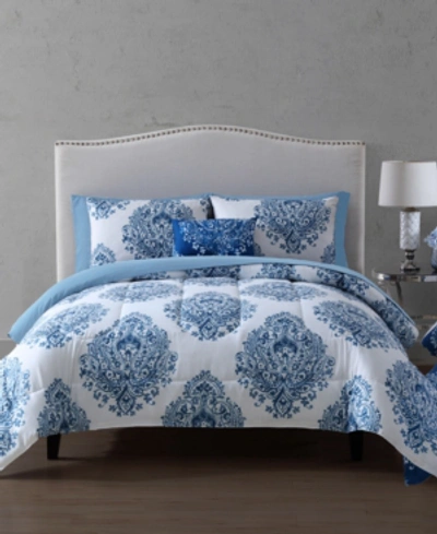 Hallmart Collectibles Chandelier Reversible 12-pc. California King Comforter Set Bedding In Blue/white