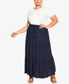 City Chic Trendy Plus Size Paradise Skirt In Navy