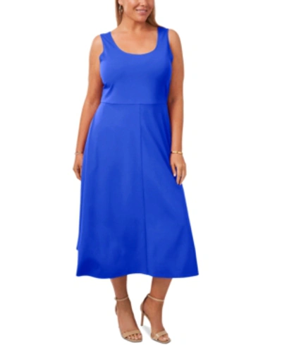 Msk Plus Size Pullover Dress In Goddess Blue