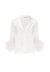 Gilda & Pearl Esme Stretch-satin Pyjama Shirt In Ivory