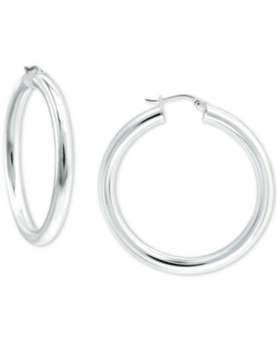 Giani Bernini Polished Hoop Earrings, Created For Macy's In Silver