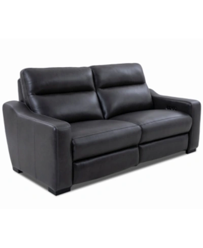 Furniture Gabrine 2-pc. Leather Sofa With 2 Power Recliners, Created For Macy's In Charcoal