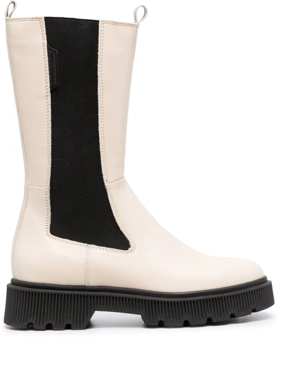 Kurt Geiger Rib-panelled Boots In White