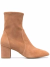 STUART WEITZMAN POINTED-TOE SUEDE ANKLE BOOTS
