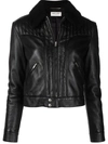 SAINT LAURENT CROPPED LEATHER JACKET