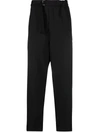 Oamc Belted Cropped Trousers In Schwarz