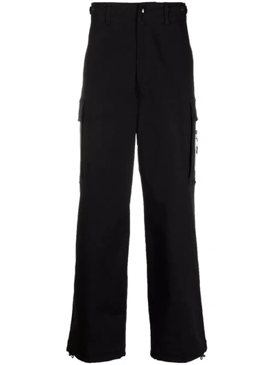 Moncler Logo-print Cargo Trousers In Black