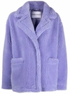 Stand Studio Marina Teddy Purple Coat In Violet