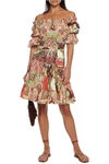 ETRO OFF-THE-SHOULDER TIERED PRINTED COTTON-POPLIN DRESS,3074457345627198149