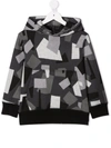 Stella Mccartney - Geometric Oversized Fleece Hoodie In 灰色
