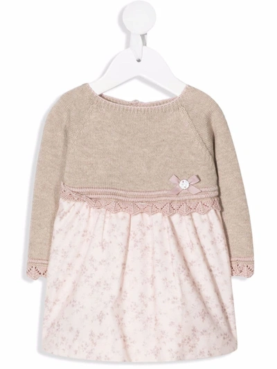 Paz Rodriguez Babies' Knitted Top Dress In 粉色
