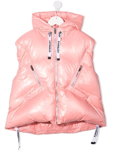 Khrisjoy Puffer Gilet Jacket In 粉色
