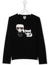 KARL LAGERFELD TEEN KARL & CHOUPETTE PRINT T-SHIRT