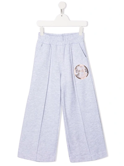 Pinko Logo-print Jersey Sweatpants In 灰色