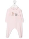 Il Gufo Logo-print Stretch-cotton Babysuit In 粉色