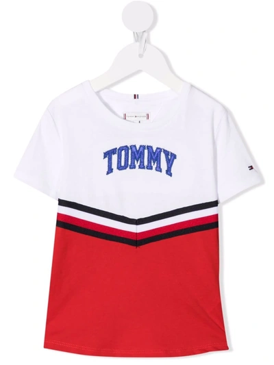 Tommy Hilfiger Junior Embroidered-logo T-shirt In 白色