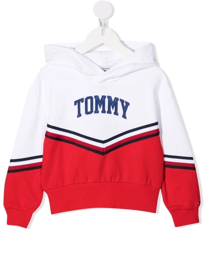 Tommy Hilfiger Junior Embroidered-logo Hoodie In 白色