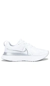 Nike React Infinity Run Flyknit 2 Running Shoe In White  Metallic Silver  & Pure Platinum