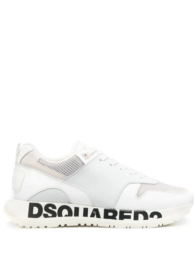 Dsquared2 Logo-print Low-top Sneakers In Weiss