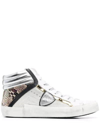 Philippe Model Paris Prsx Python Mixage High-top Sneakers In Weiss