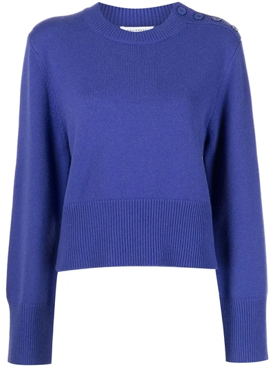Equipment Rozanna Button Shoulder Wool & Cashmere Sweater In Royal Blue