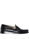 G.h. Bass & Co. X Maharishi Weejun Larson Embossed Loafers In Black