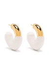 Sunnei Gold & White Small Rubberized Earrings In Gold