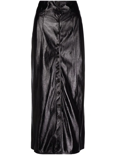 Isabel Marant Baxomili Faux Leather Midi Skirt In Black