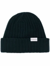 Woolrich Ribbed-knit Virgin Wool Beanie In Grün