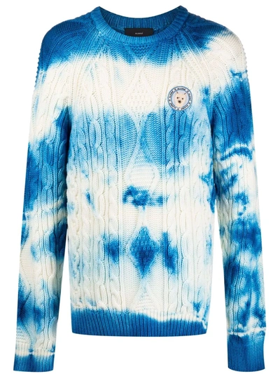 Alanui Tie-dye Cable-knit Jumper In Weiss