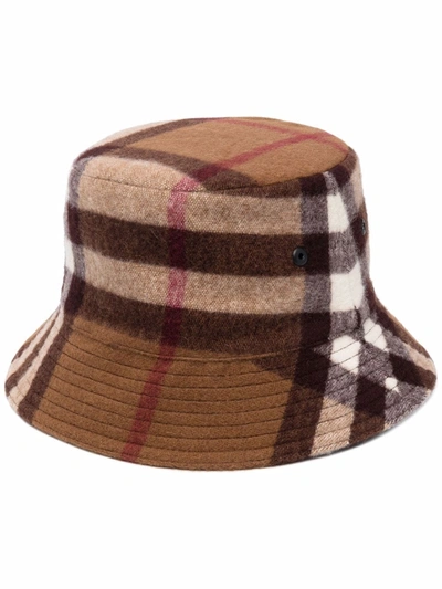 Burberry Vintage Check Wool Bucket Hat In Birch Brown
