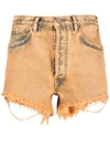 ALANUI RIPPED-DETAIL DENIM SHORTS