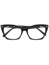 Tom Ford Logo-plaque Cat-eye Glasses In Schwarz