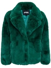 Apparis Milly Faux Fur Short Coat In Green