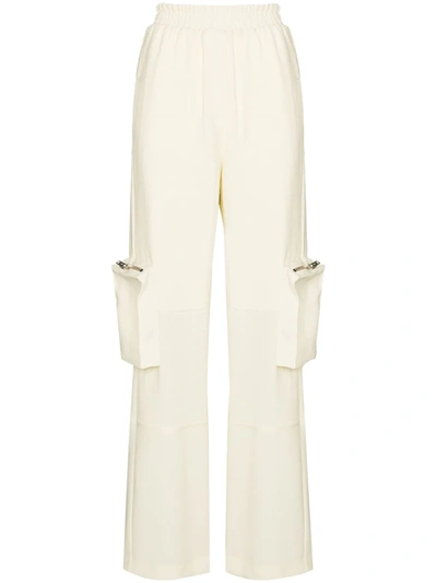 Paris Georgia Cargo-pocket Flared Trousers In Nude