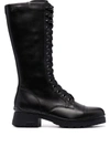 Liu •jo Nancy Lace-up Leather Boots In Schwarz