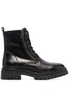 Geox Chunky Lace-up Boots In Schwarz