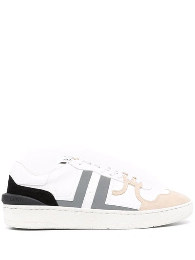 Lanvin Low Clay Low-top Sneakers In White Silver