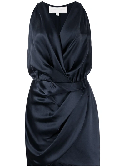 Michelle Mason Halter Silk Mini Dress In Schwarz