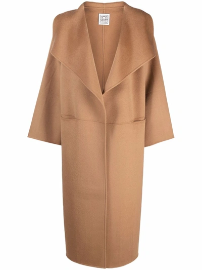 Totême Signature Wool Cashmere Coat In Camel