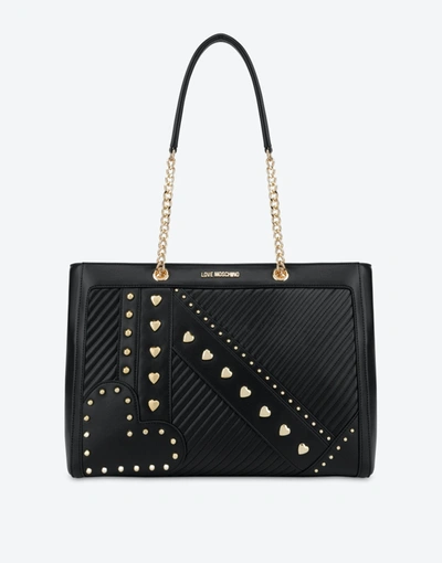 Love Moschino Shopper With Studs In Black