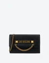 LOVE MOSCHINO CLUTCH WITH LOGO AND CHAIN