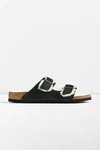 Birkenstock Arizona Shearling Lined Sandal In Dark Green