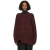 AMBUSH BURGUNDY PATCHWORK CREWNECK SWEATER